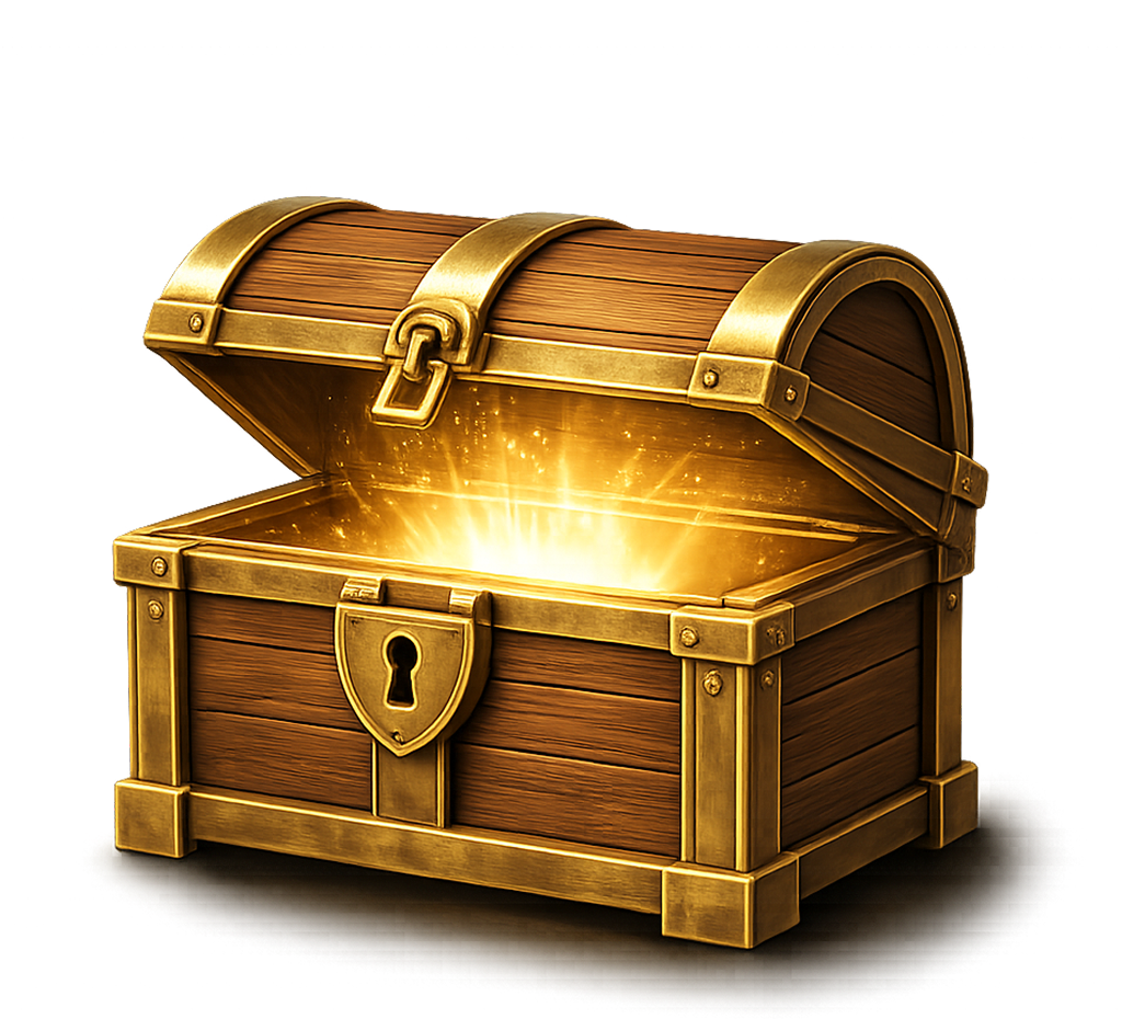 Wooden treasure box - Common rarity gift box in Gift Club